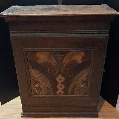 Wooden Storage Cabinet with Decorative Front Panel
