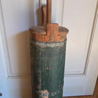 Wooden Butter Churn with Plunger