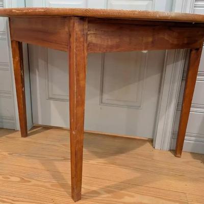Early 19th Century Demi-Lune Table with Pegged Joinery & Original Finish