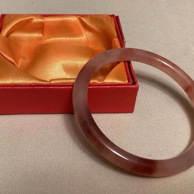 MFS121 Pink & Purple Jade Thin Bangle Bracelet New 