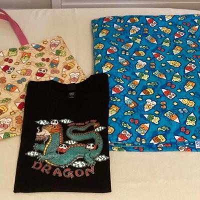 MFS075 Taj Of Honolulu Quilted Baby Blanket, Tote Bag & T-Shirt (L)