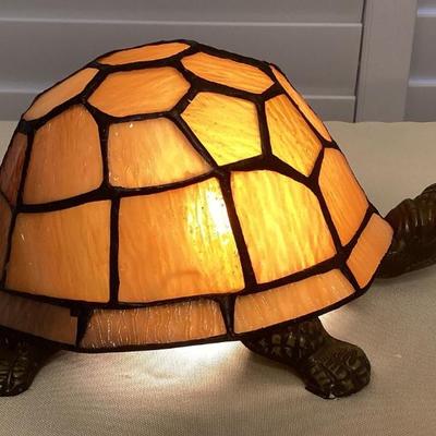 MFS029 Brown Slag Glass Turtle Shaped Tiffany Style Table Lamp New