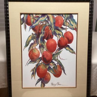 MFS001 Large Framed Peggy Chun Picture Of Ripe Mangos