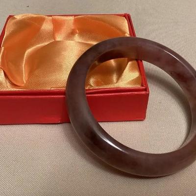 MFS118 Violet Jade Bangle Bracelet New