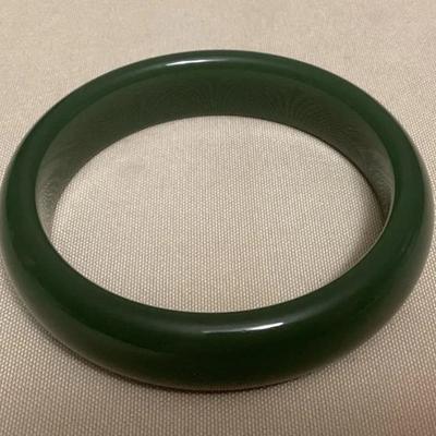 MFS123 Spinach Green Jade Bangle Bracelet New