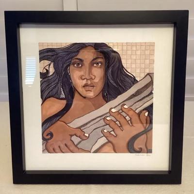 MFS085 Framed Picture Of A Native Hawaiian By Harinani Orme 