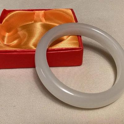 MFS126 White Jade Bangle Bracelet New