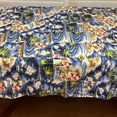 MFS049 Hawaiian Patchwork Quilt Blanket With Pillow Cases