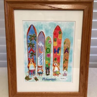 MFS080 Framed Aloha Dogs Picture By Michael Lee