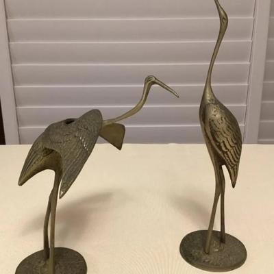 MFS110 Pair Of Vintage Brass Cranes