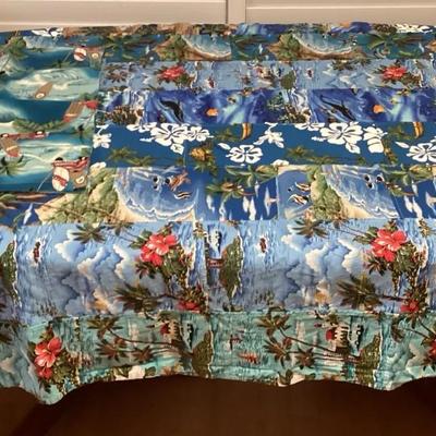 MFS048 Hawaiian Patchwork Quilt Blanket With Pillow Cases