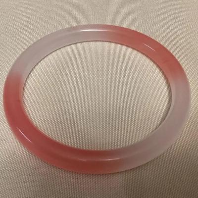MFS128 Pink & White Jade Bangle Bracelet New