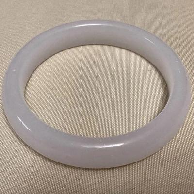 MFS132 White Jade Bangle Bracelet New As Is