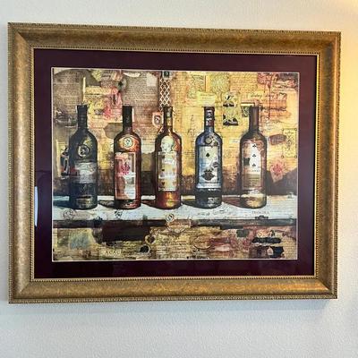 Glass Framed Wine Print