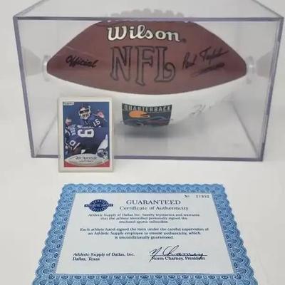 Giant's Jeff Hostetler Signed Football