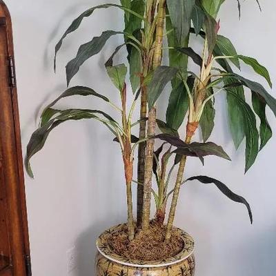 Artificial Potted Plant On A Pedestal
