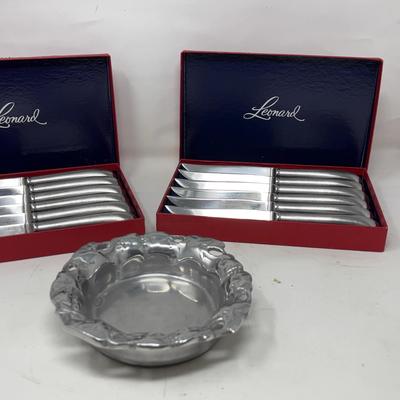 Leonard Steak Knives And Serving Bowl
