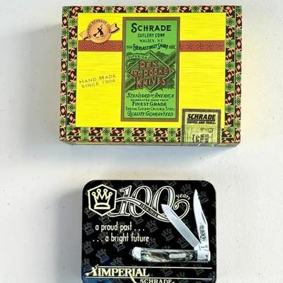 Schrade & Imperial Collectible Pocket Knife Sets – Cigar Box Classics & 100th Anniversary Tins