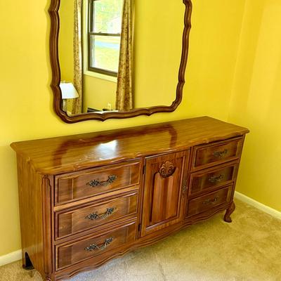 Vintage French Provincial Dresser with Mirror