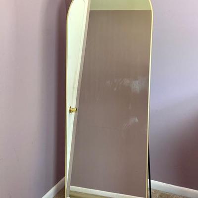 Arched Full-Length Gold Metal Frame Standing Mirror 64X22