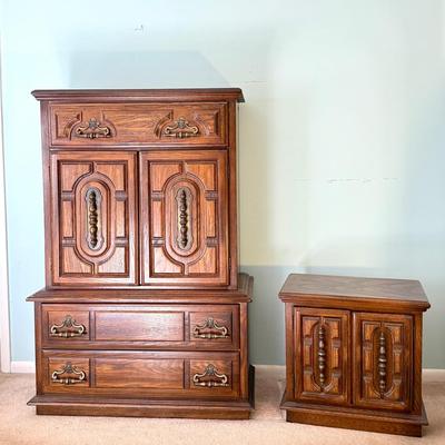 Vintage American Drew Gentleman’s Chest & Matching Nightstand