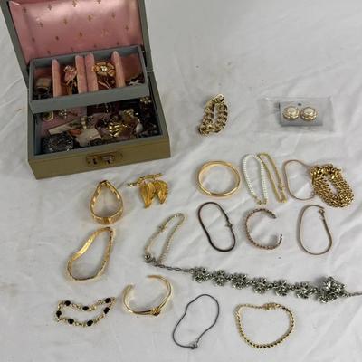 Small Jewelry Box with Costume Jewelry 