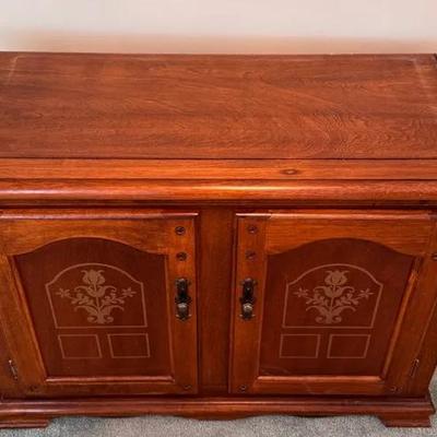 Vintage Wooden Buffet Cabinet with Decorative Doors