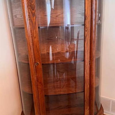 Curved Glass Curio Cabinet 