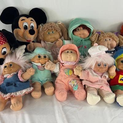 Vintage Doll Collection/ Cabbage Patch, Trolls & Mickey/ Minnie Mouse