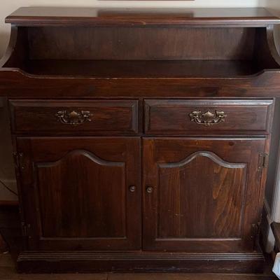 Vintage Dark Wooden Dry Sink