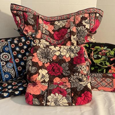 Set of 7 Vera Bradley Handbags - Pinks Browns & Blues