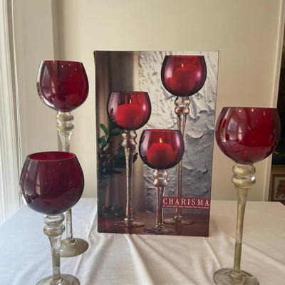 3 Piece Stemmed Candleholders