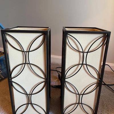 Fabric And Metal Lamp Set