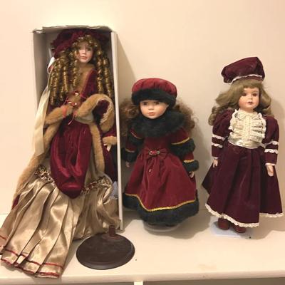 Trio Of Porcelain Dolls