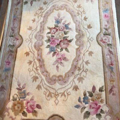 Handknotted Floral & Cream Floor Rug
