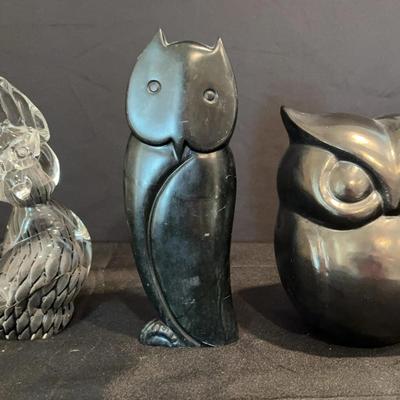 Owl Collection of Murano Glass, Isaiah Yosa Stone, & Ceramic