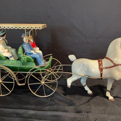Metlox Poppy Trail Horse & Carriage (4 Figurines & Horse)