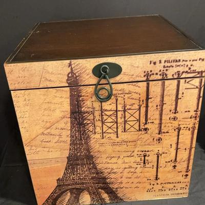 Laminate Wood Storage Box (Paris Themed)