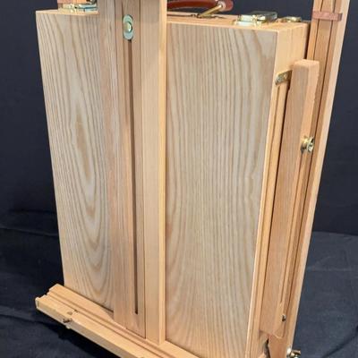 Wood Travel Easel With Palette, Paint Tray & R