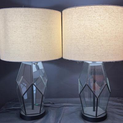 Geometric Glass Lamps (set of 2)