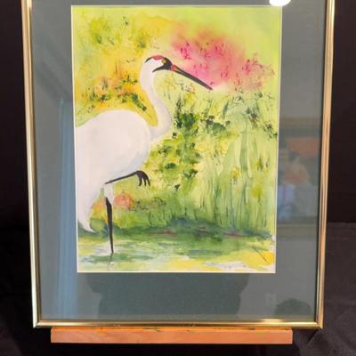 Crane Watercolor #3 by Susan Holleran
