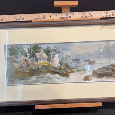 Dr Joe Robinson Watercolor Scene with Lighthouse