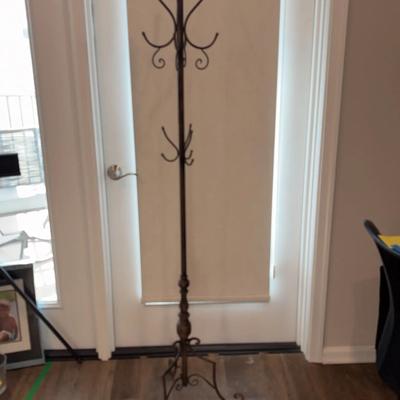 Metal 7-Hook Two Level Coat Rack 69”