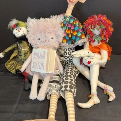 Fabric Doll Collection (4 Dolls)