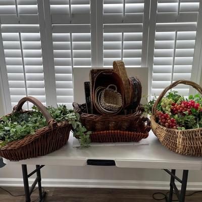 Basket Collection with some Artificial Ivy & Grapes 