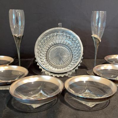 Silver Trimmed Glass Collection 