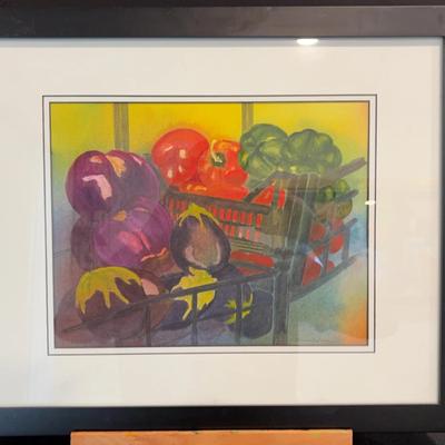 Vegetable Basket Watercolor by Susan Holleran