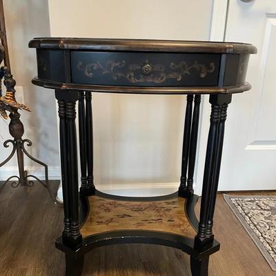 French Provencial Style Painted Oval Console Table