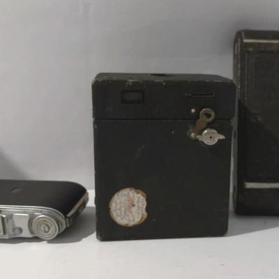 Lot of 3 Early 1900s Eastman Kodak and Ansco cameras