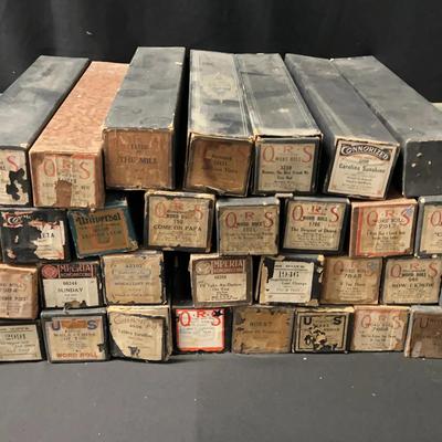 Large Lot Of Vintage Music Piano Rolls